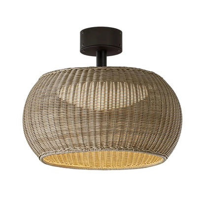 Isla Woven Rattan Flush Mount
