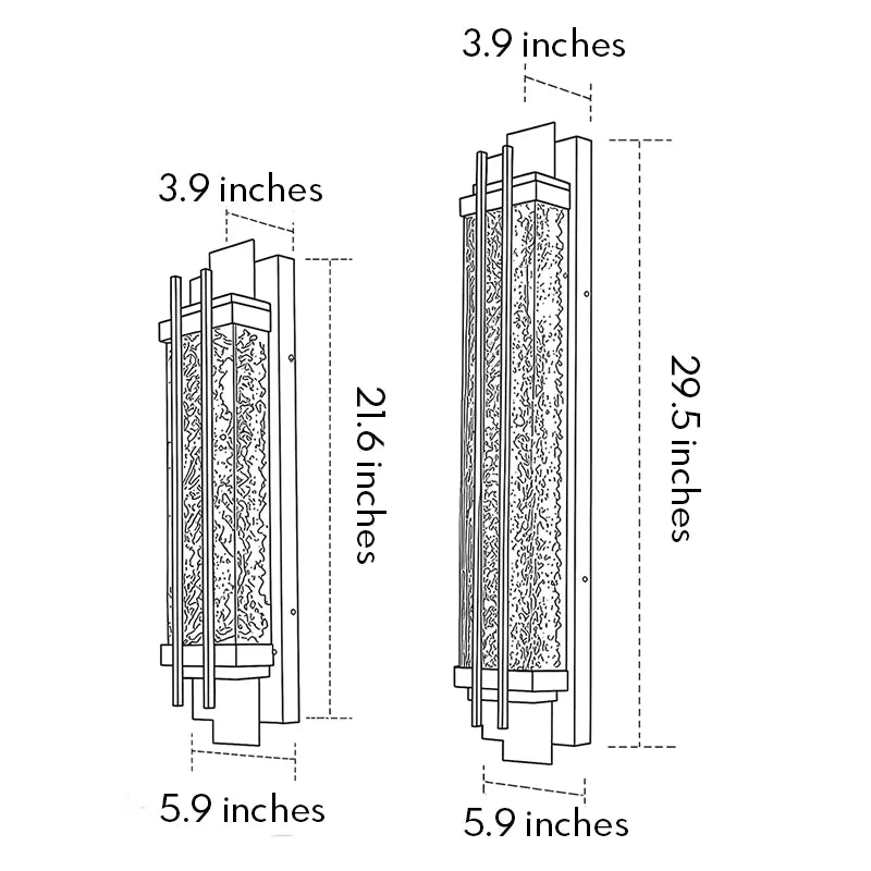 Kervel Linear Black Steel Outdoor Wall Light