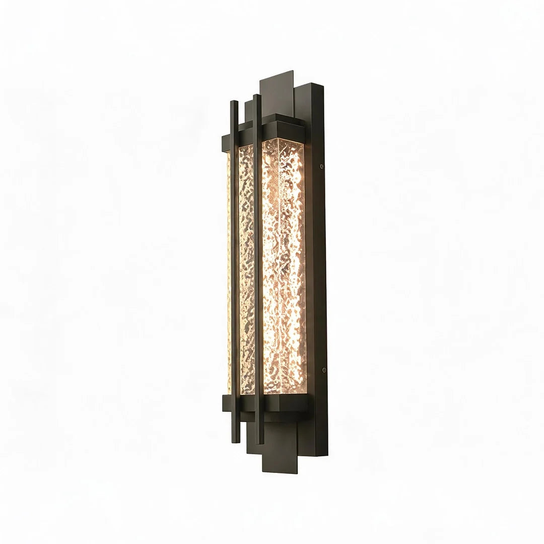 Kervel Linear Black Steel Outdoor Wall Light