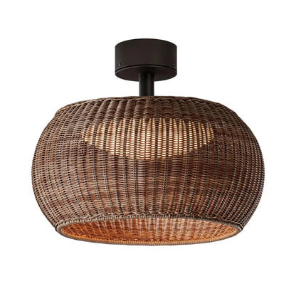 Isla Woven Rattan Flush Mount