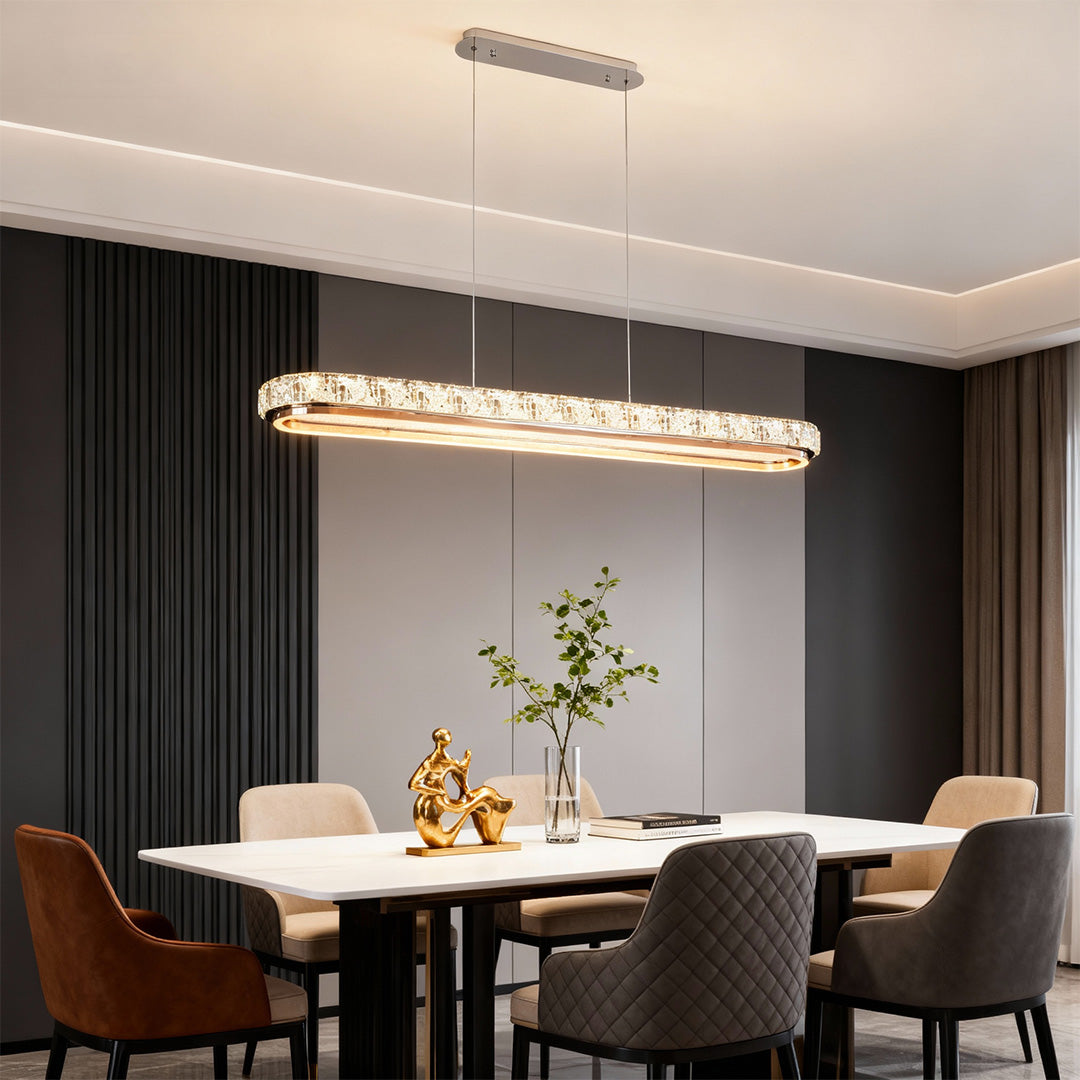 Sterling Chrome Crystal Linear Pendant