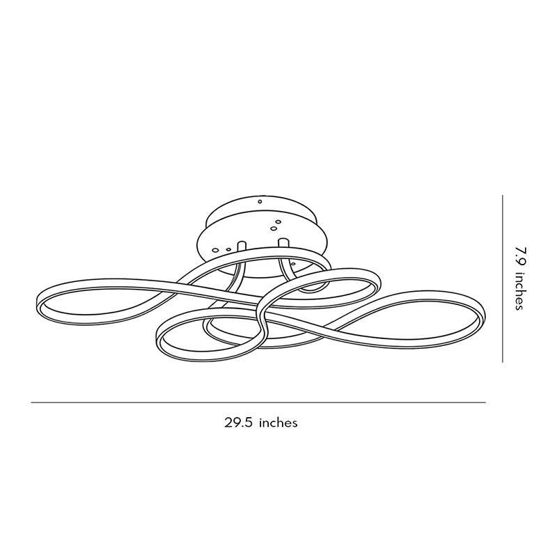 Lisse Curved Ribbon LED Ceiling Light