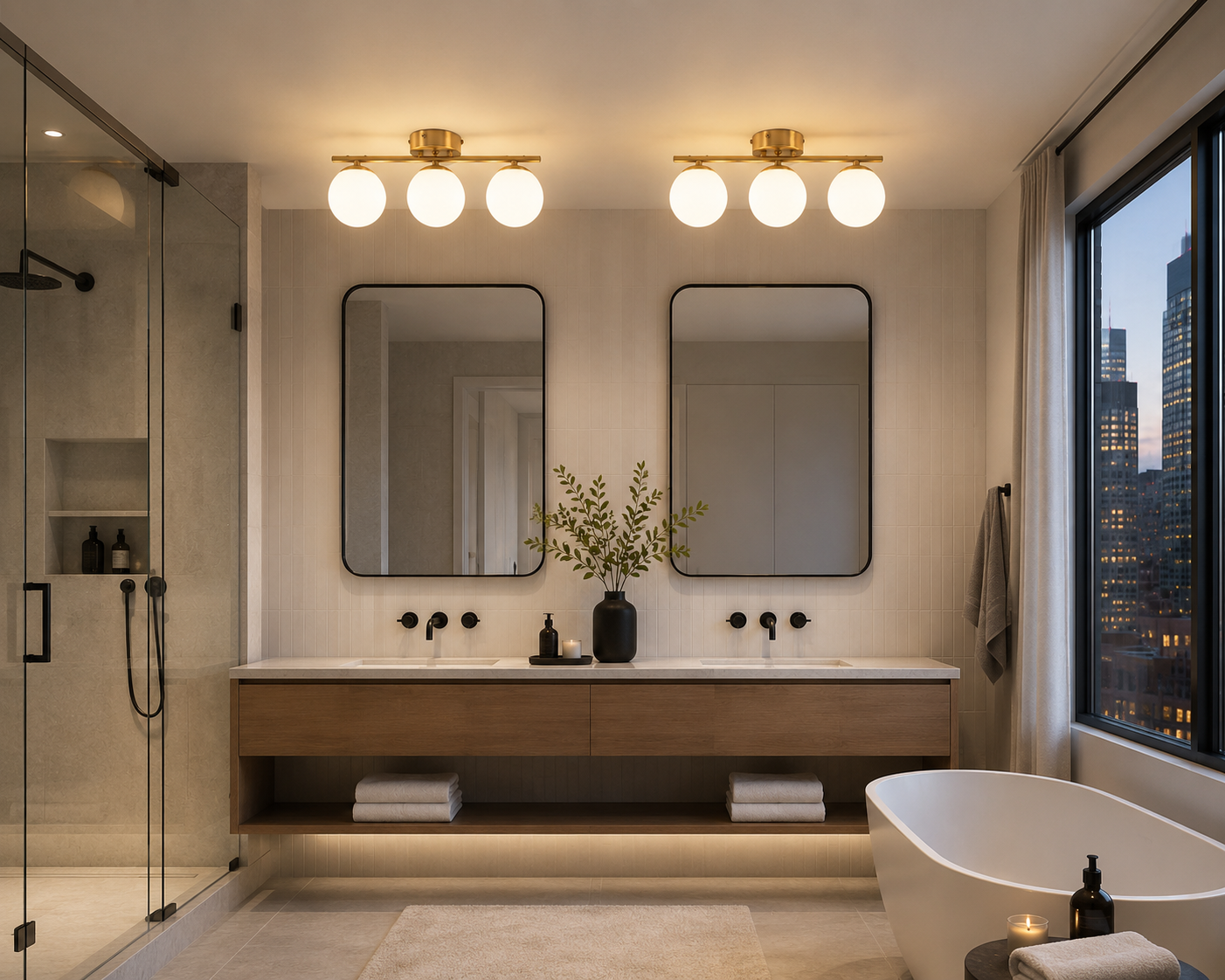 Lumière French Globe Semi-Flush Ceiling Light