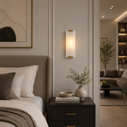Marbella Modern Marble &amp; Brass Wall Sconce