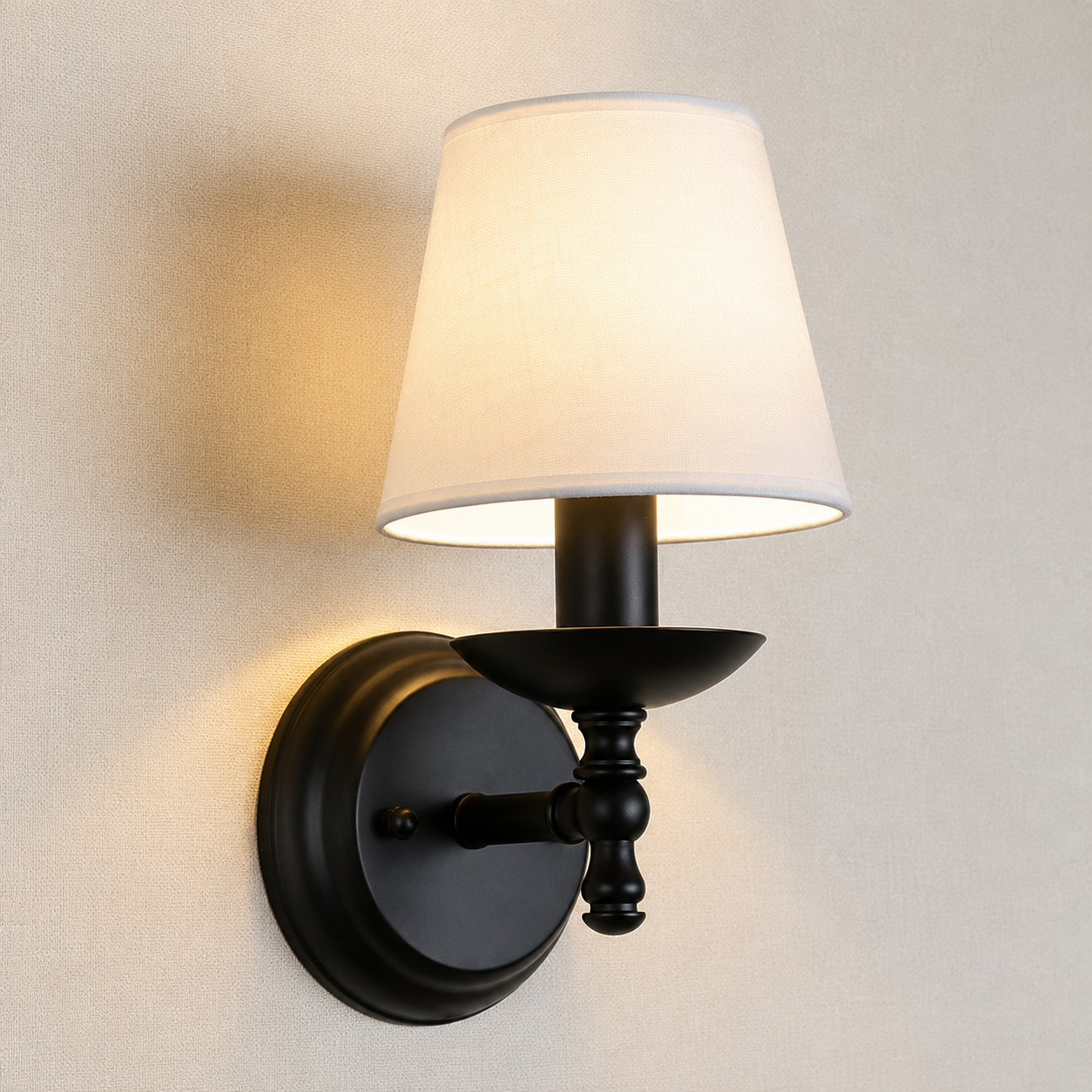 Lunette Rustic Fabric Wall Sconce