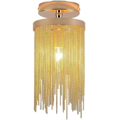Odetta Metal Tassel Semi Flush Ceiling Light