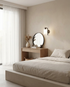 Pillar Black Cylindrical Glass Wall Sconce in bedroom