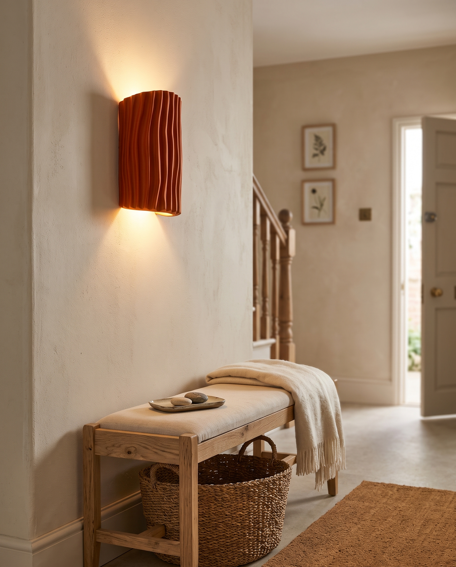 Halden Striped Wall Sconce Orange - entryway