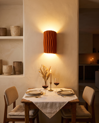 Halden Striped Wall Sconce Orange - dining nook
