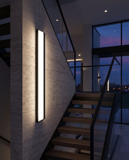Riga Outdoor Wall Sconce Black - staircase