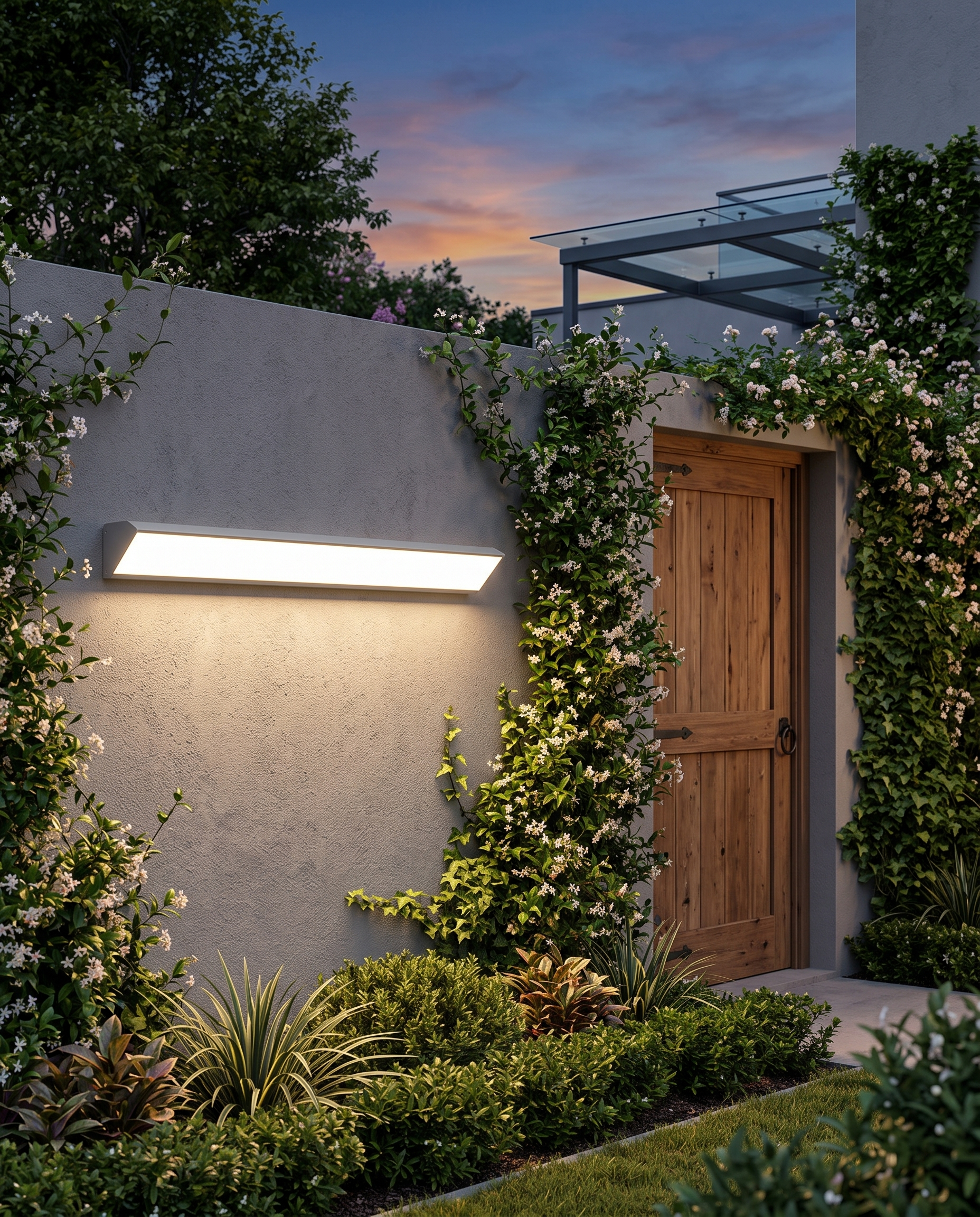 Riga Outdoor Wall Sconce Grey - garden door