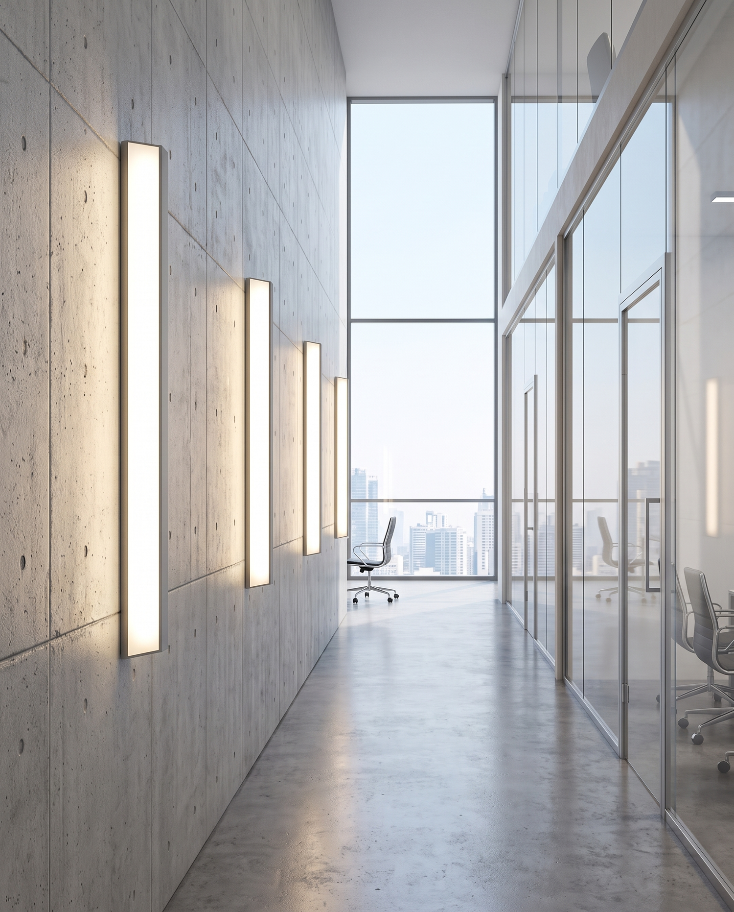 Riga Outdoor Wall Sconce Grey - office corridor