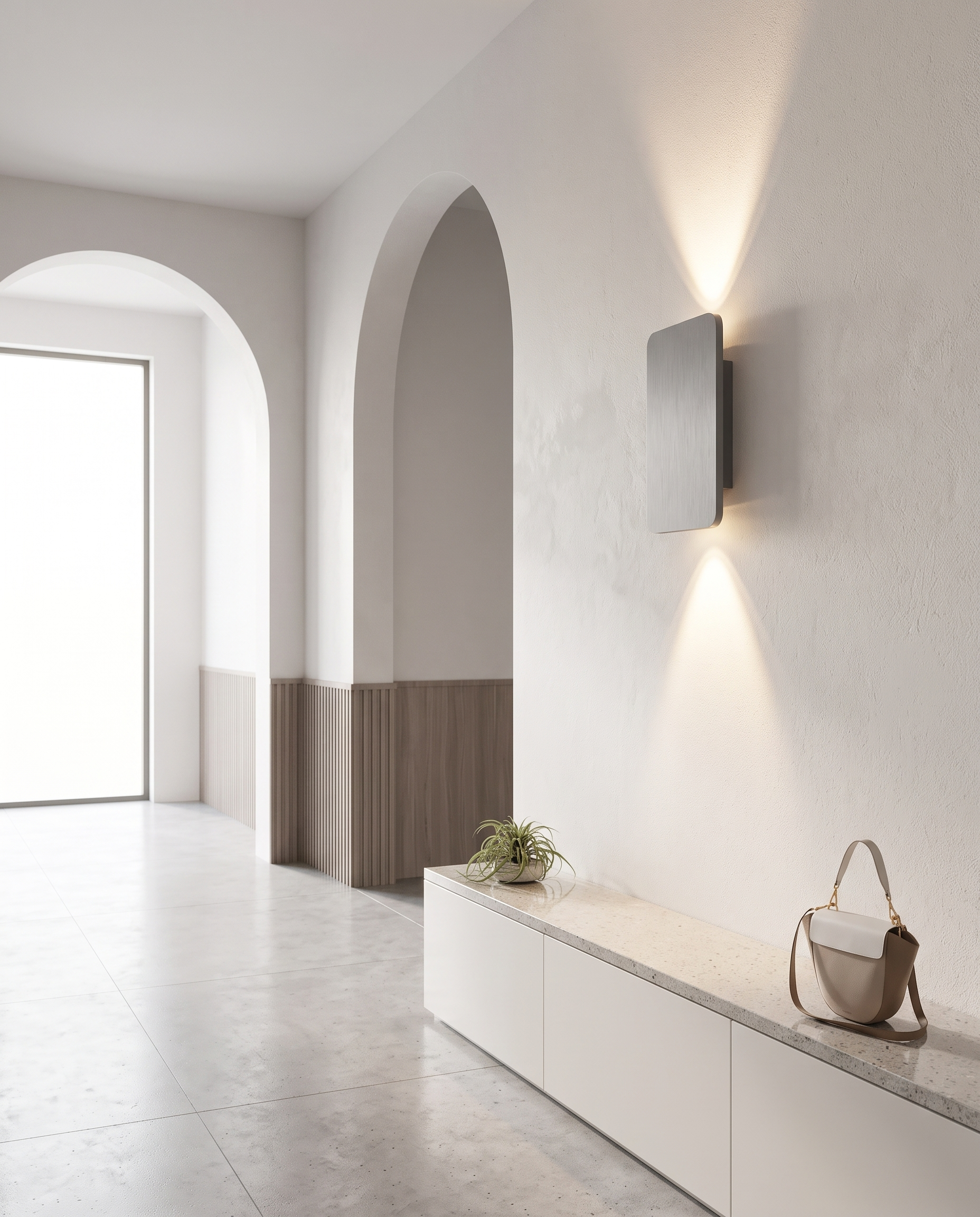 Vega Panel Wall Sconce Gray - hallway