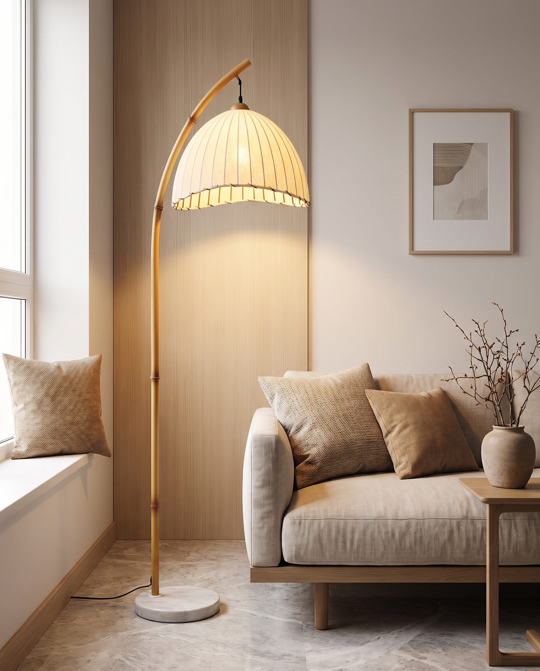 Kaze Floor Lamp in a living room corner