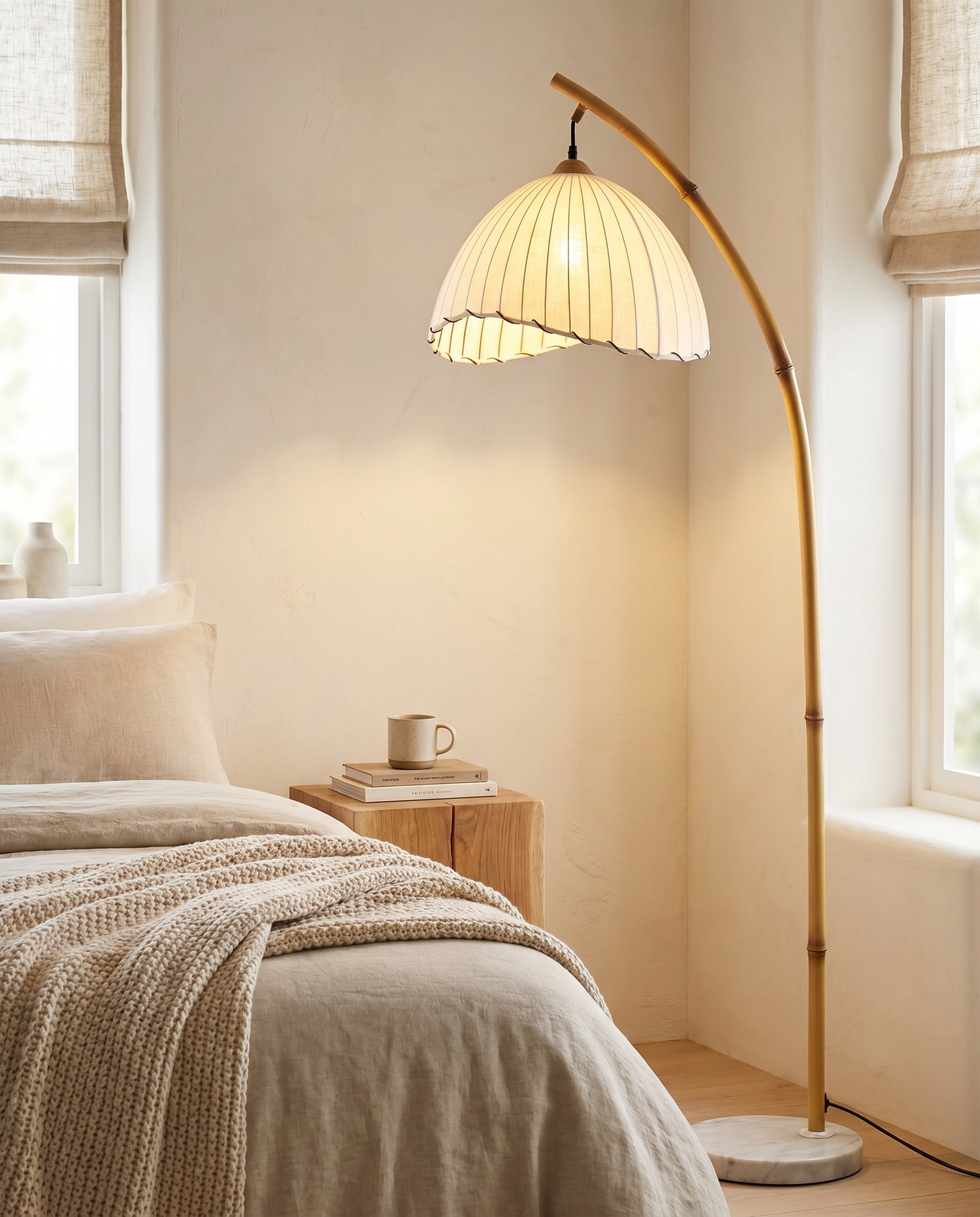 Kaze Floor Lamp in a bedroom corner