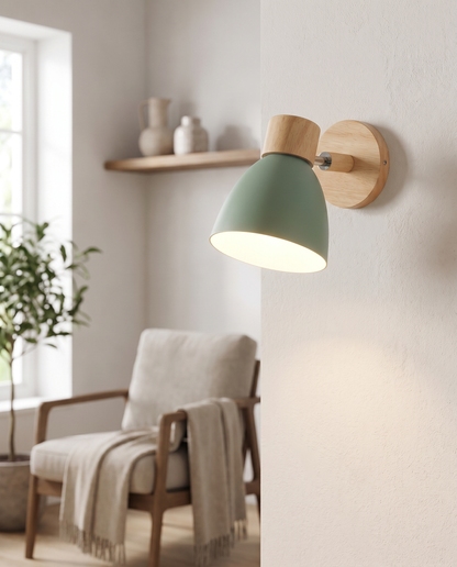 Sorbet Wall Sconce in Green in a living room