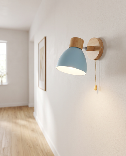 Sorbet Wall Sconce in Blue in a hallway