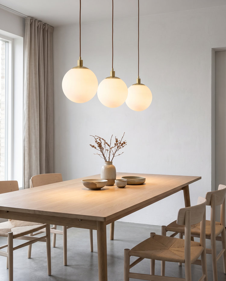 Bianca Orb Pendant Light in a bedroom
