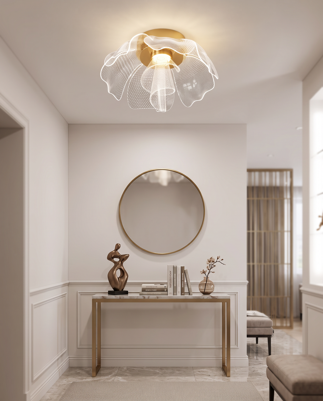 Fleur Ceiling Light in an entryway foyer