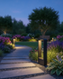 Vialo Outdoor Bollard Light on a garden path