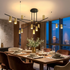Stella Sputnik Chandelier over a dining table