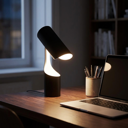 Cilindro Desk Lamp in a moody workspace