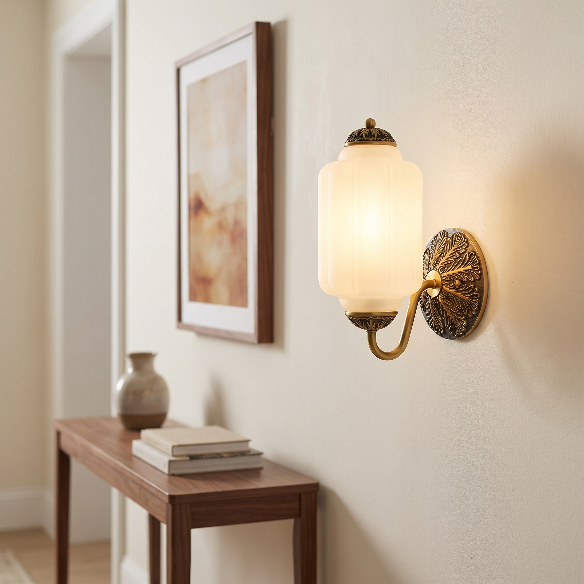 Selene wall sconce - brass + frosted glass