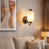 Selene wall sconce - black + frosted glass
