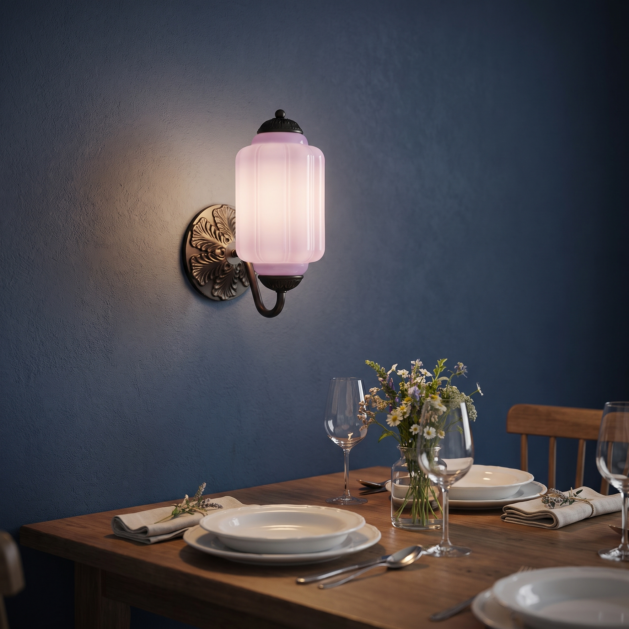 Selene wall sconce - black + lavender