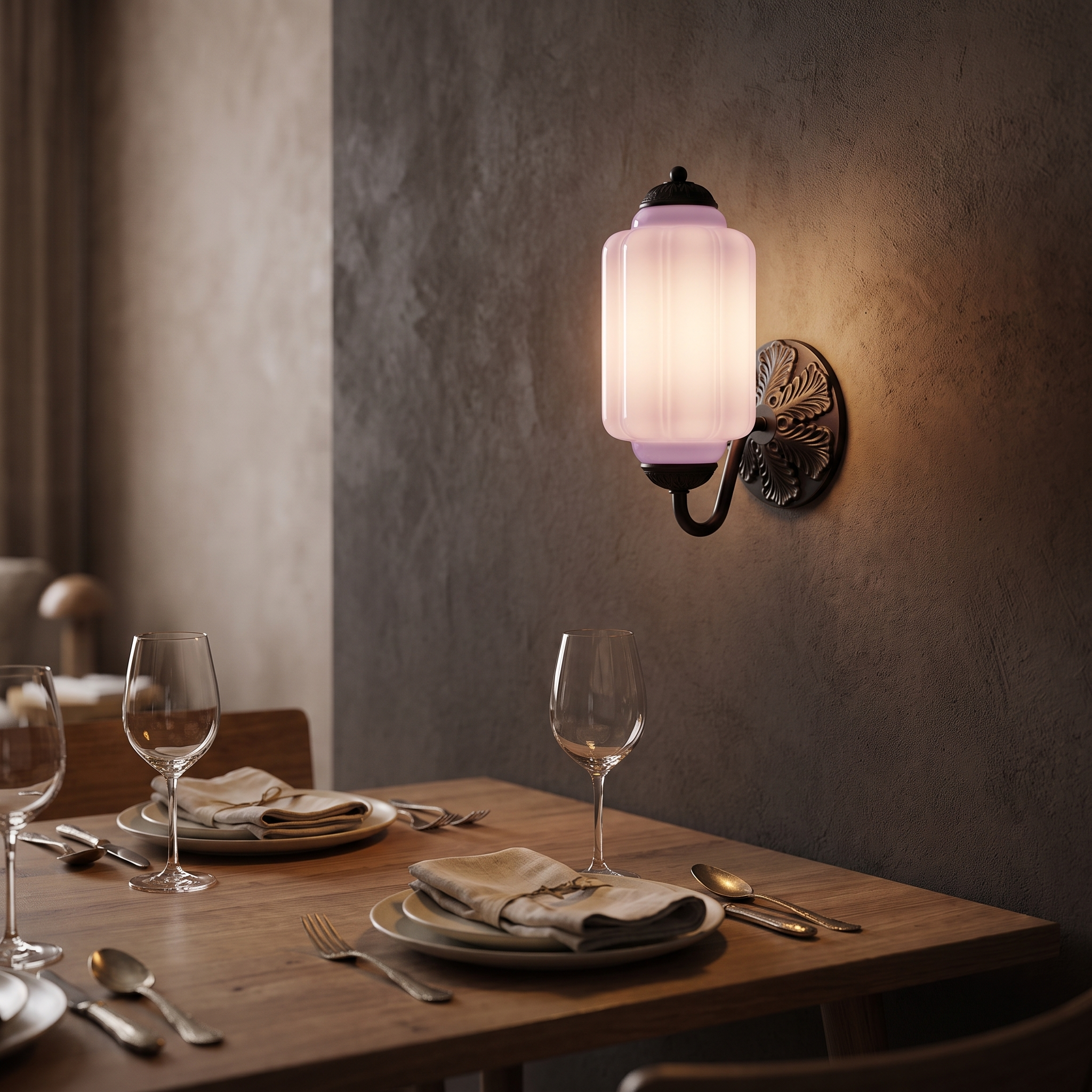 Selene wall sconce - black + lavender