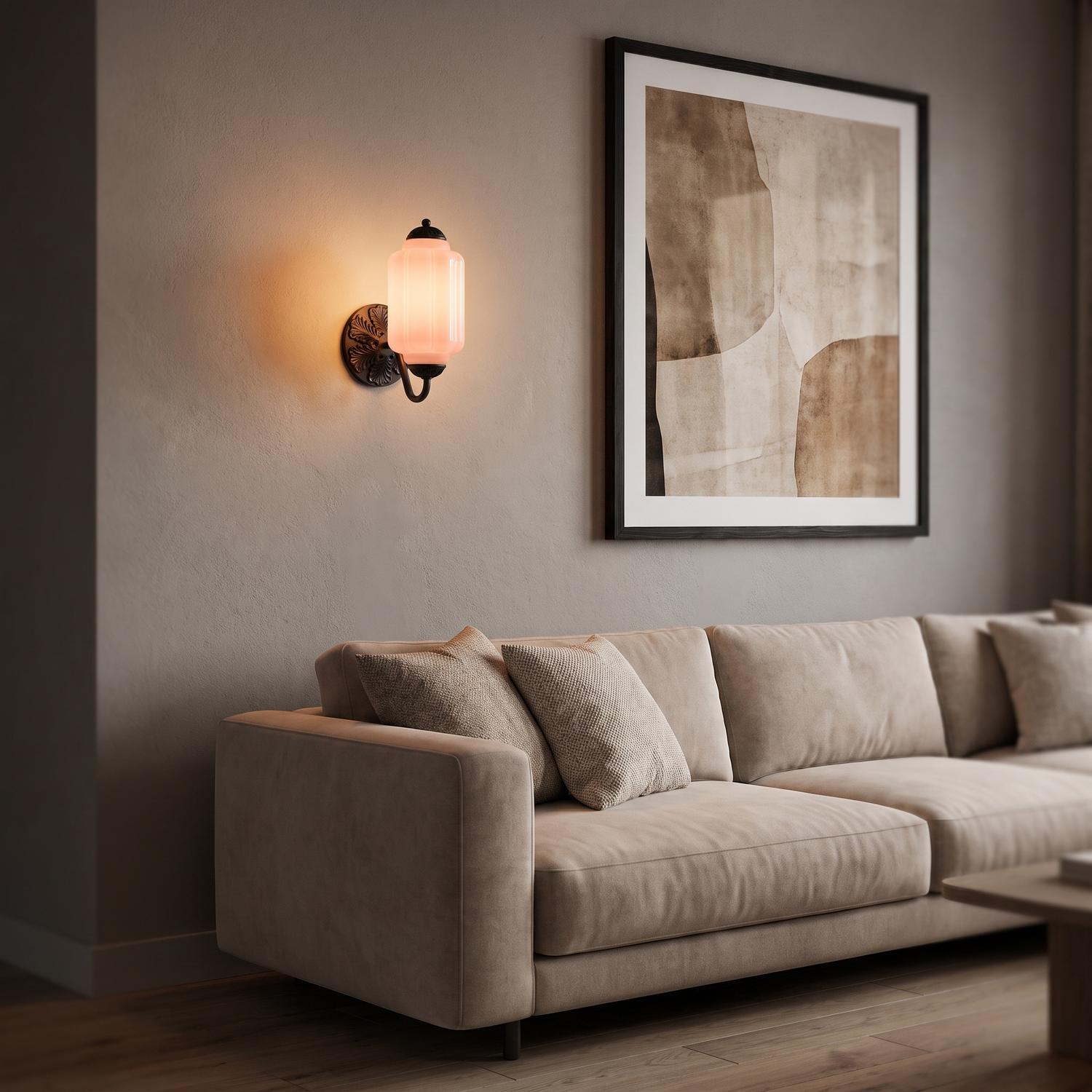 Selene wall sconce - black + pink