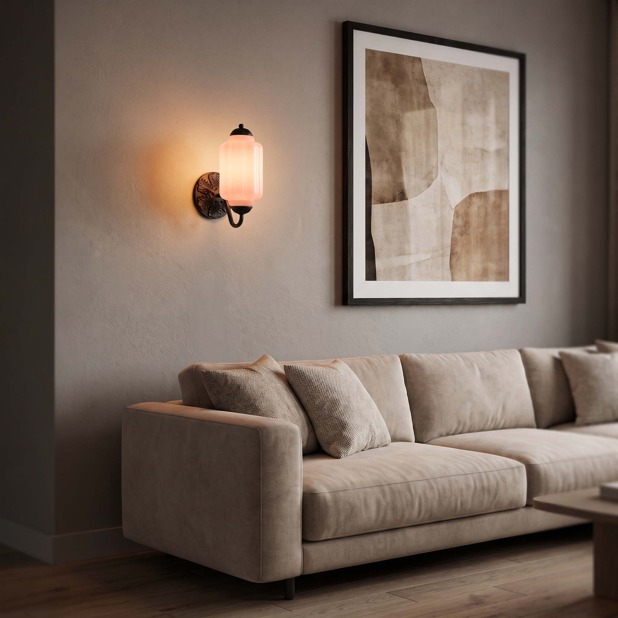 Selene wall sconce - black + pink