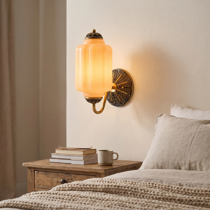 Selene wall sconce - brass + orange