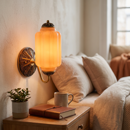 Selene wall sconce - brass + orange
