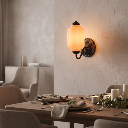 Selene wall sconce - black + orange
