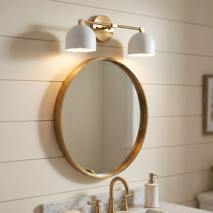 Metio vanity light - white shade / brass
