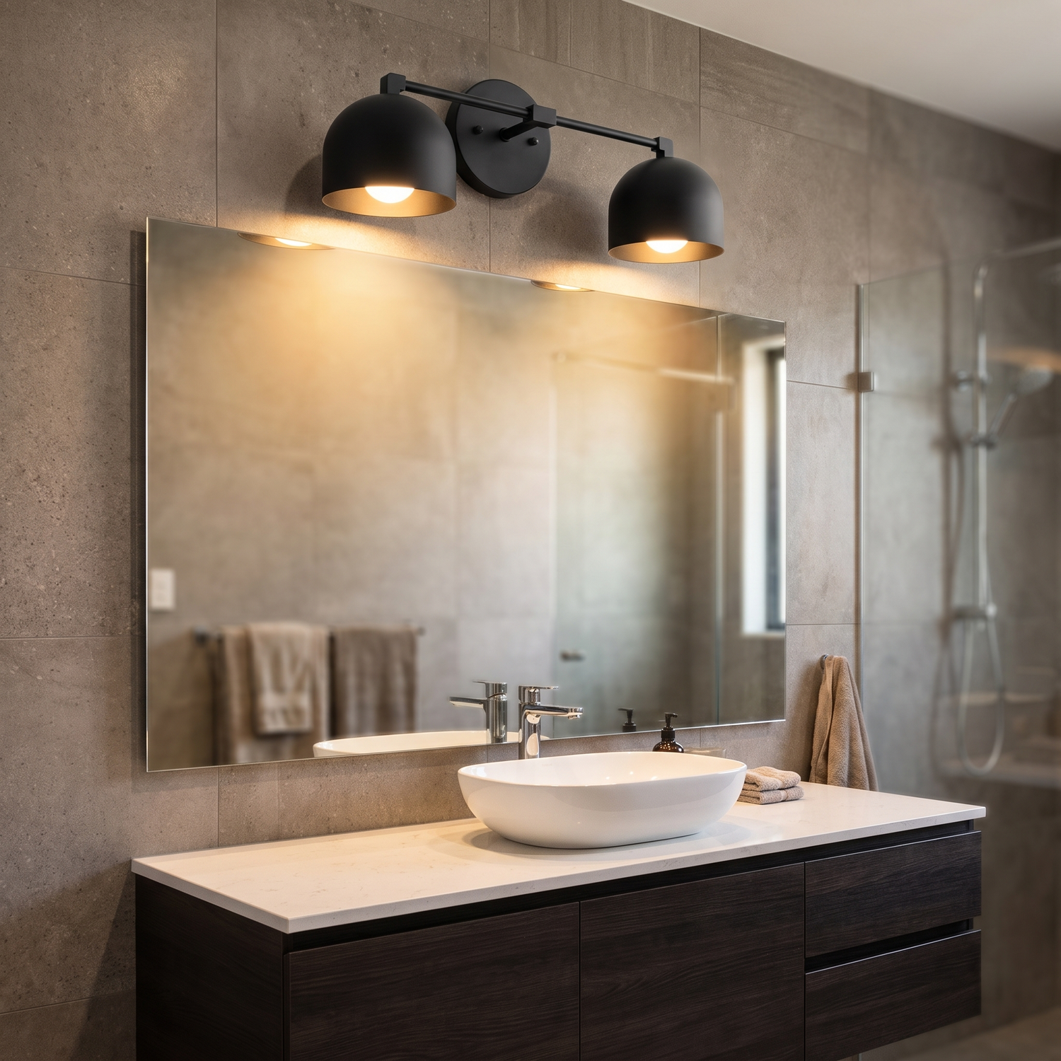 Metio vanity light - black shade / black