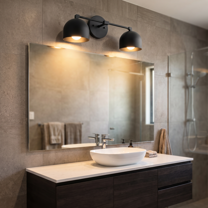 Metio vanity light - black shade / black