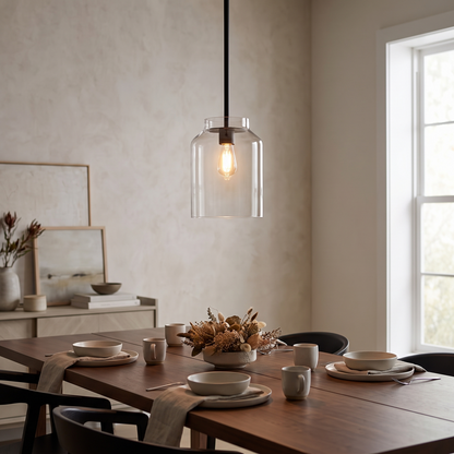 Hanton pendant - Clear Glass / Matte Black