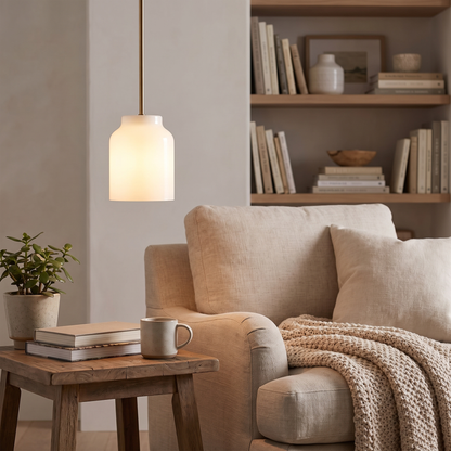 Hanton pendant - Milk Glass / Antique Brass