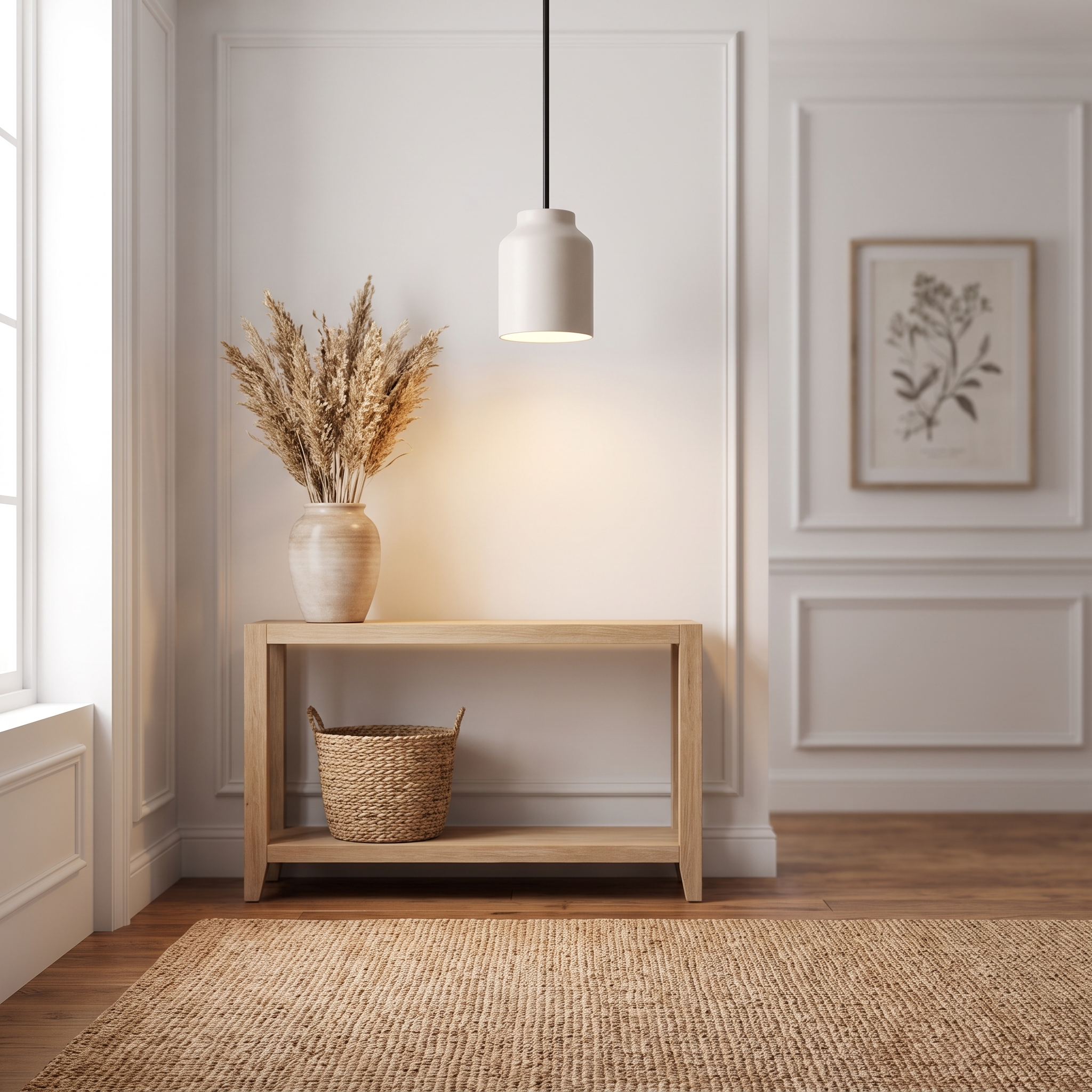 Hanton pendant - Powder Coated Ivory / Matte Black