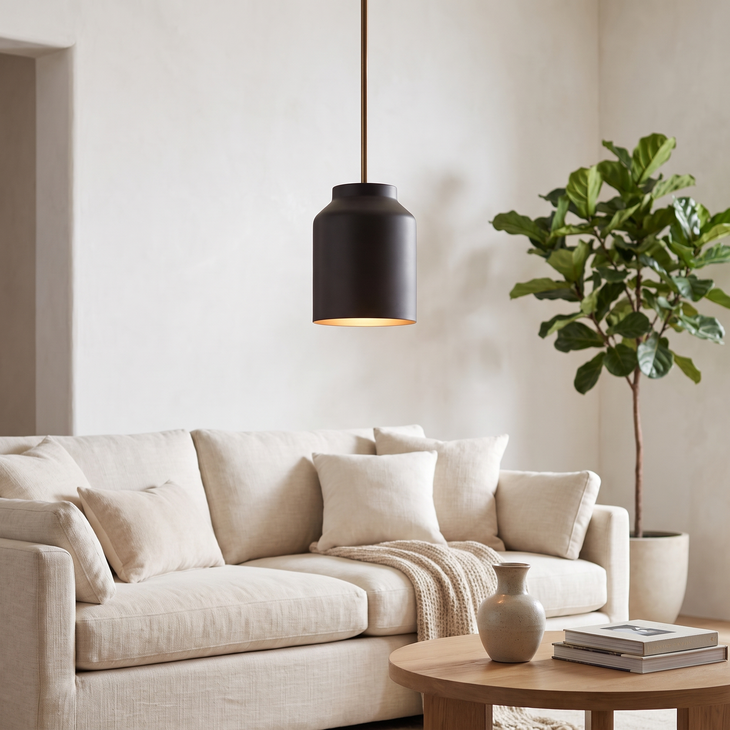 Hanton pendant - Powder Coated Dark Bronze / Antique Brass