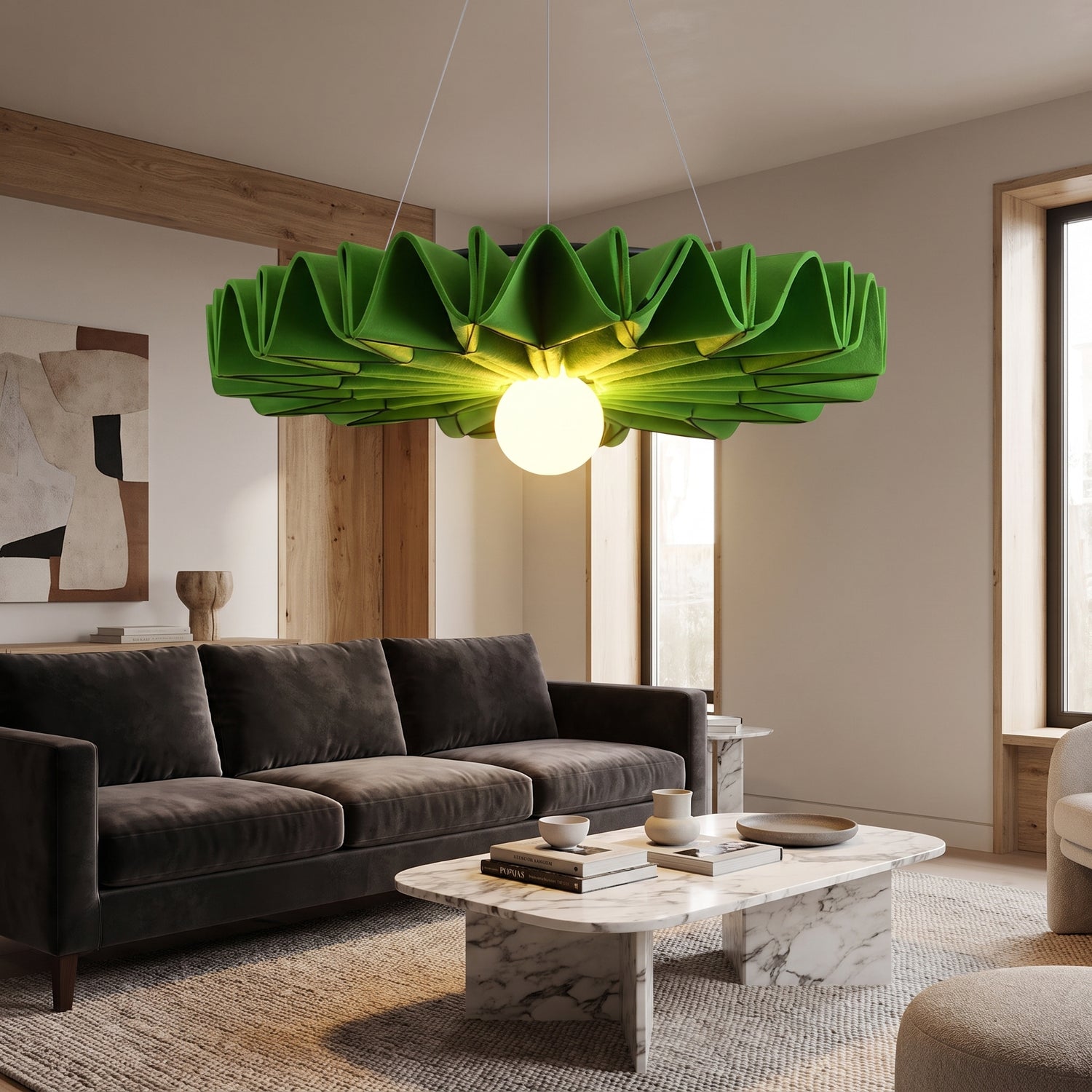Sonora felt chandelier - Green