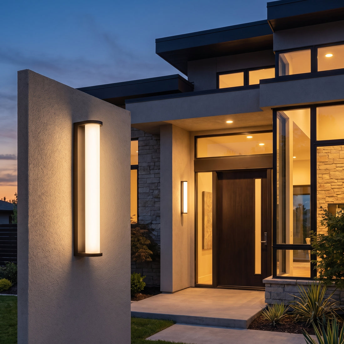 Lumira bronze tube outdoor wall sconce
