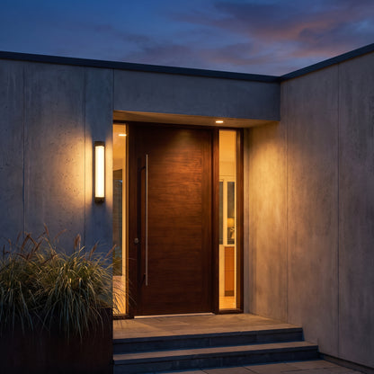 Cato column outdoor sconce at a home entrance