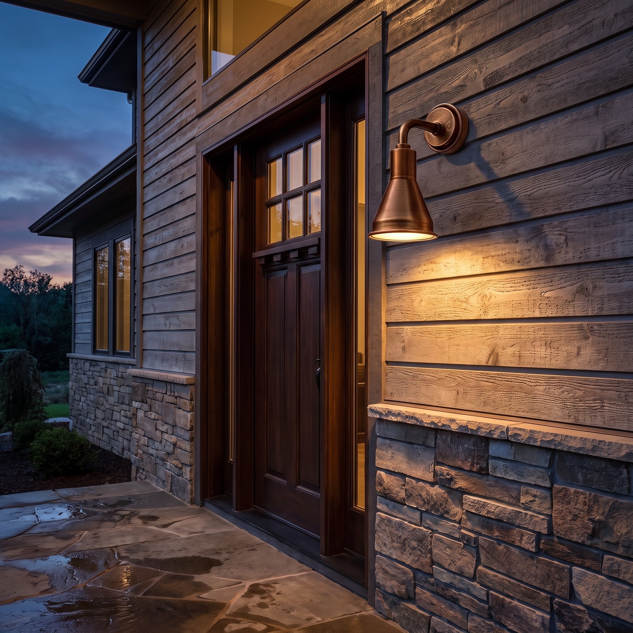 Halden outdoor sconce - Bronze, doorway