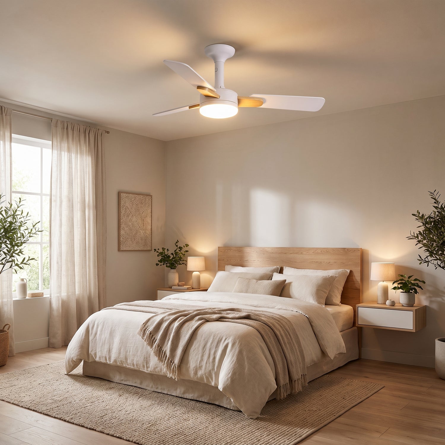 Wexford ceiling fan - White Walnut Wood