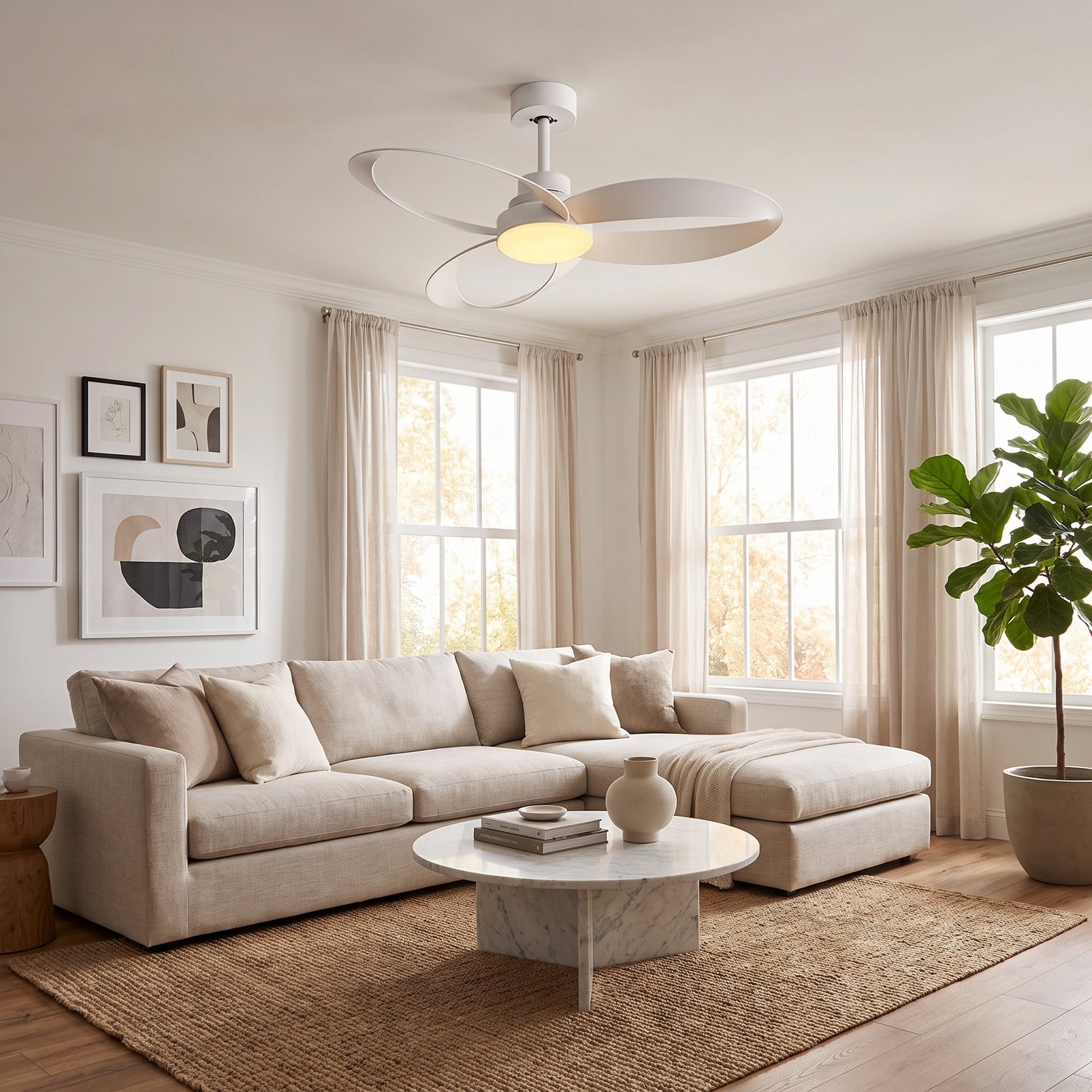 Bexley ceiling fan - White, living room