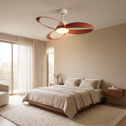 Bexley ceiling fan - White with Rosewood blades