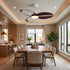 Bexley ceiling fan - White with Dark Walnut blades, dining room
